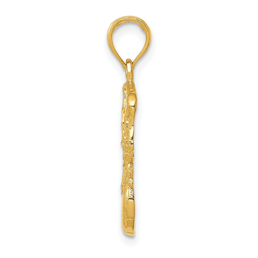 14K Gold Polished Men's Basketball & Net Pendant by Sophia Jewelers