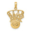 14k Swoosh Basketball and Net Pendant