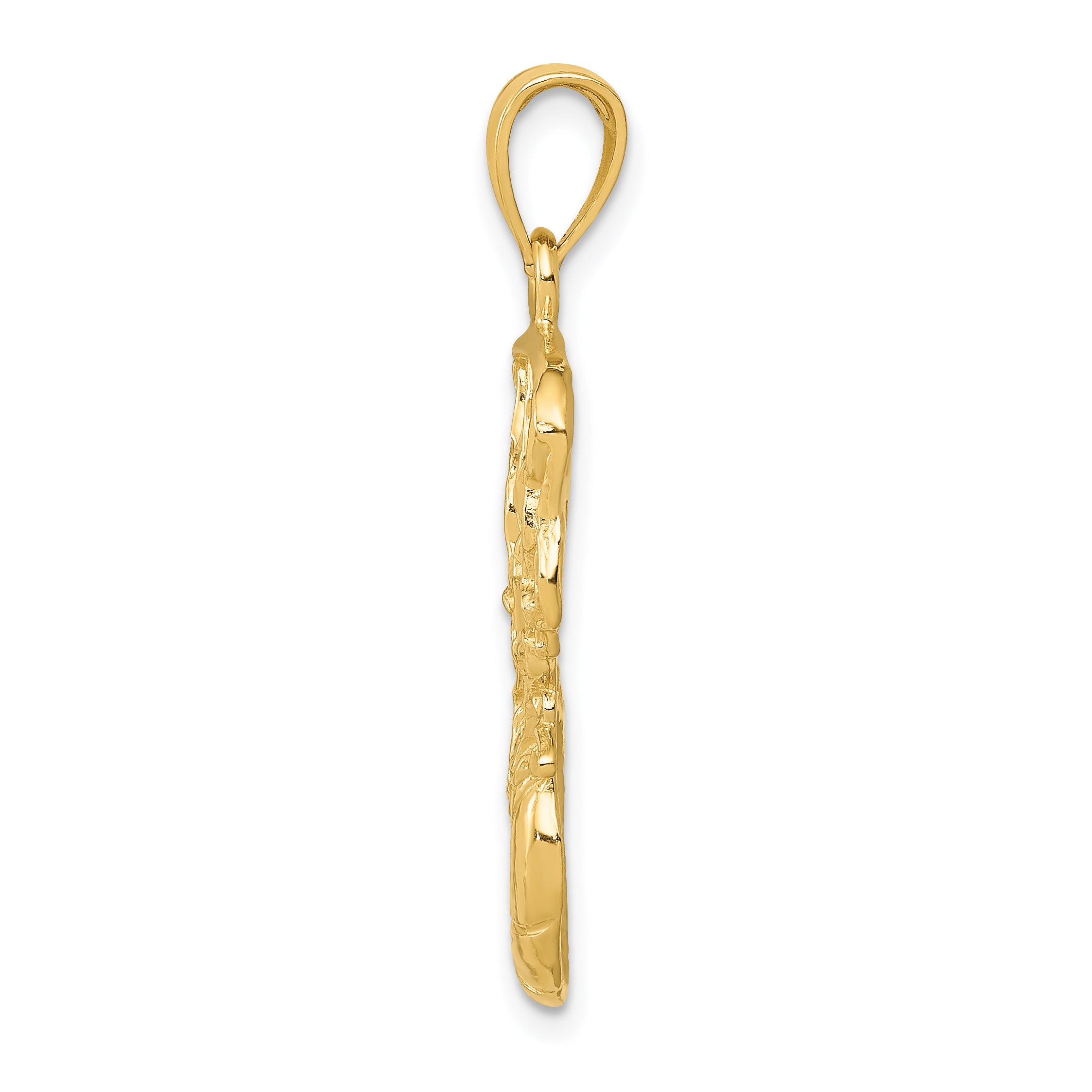 14K Gold Basketball and Net Pendant for Men  Polished, Solid Design Secondary image