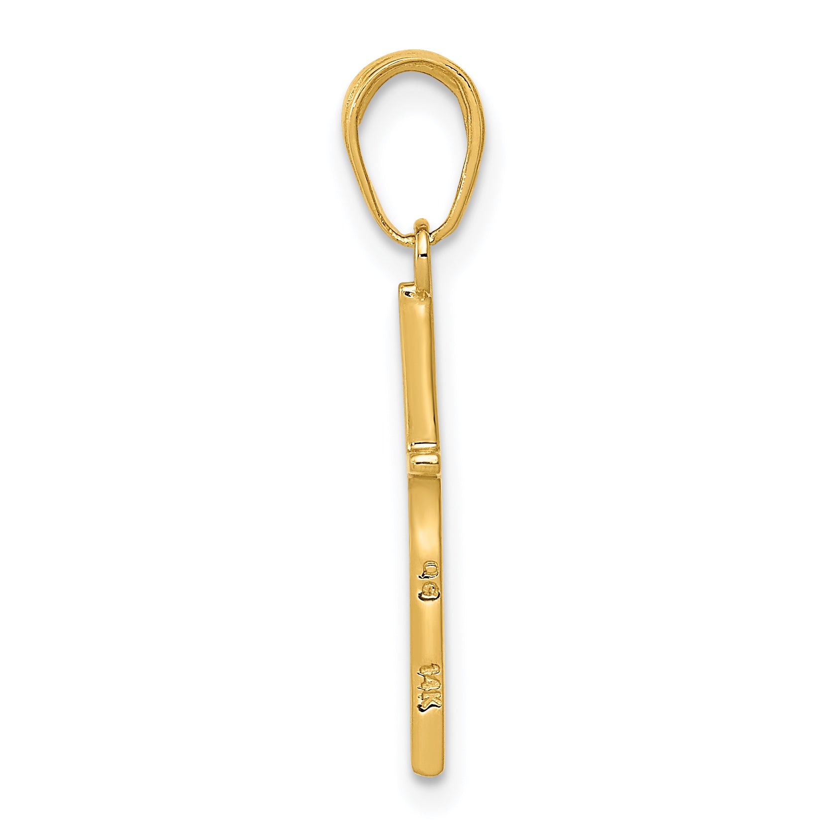 14K Gold Polished Cross Pendant with Solid Flat-Back Design by Sophia Jewelers Secondary image