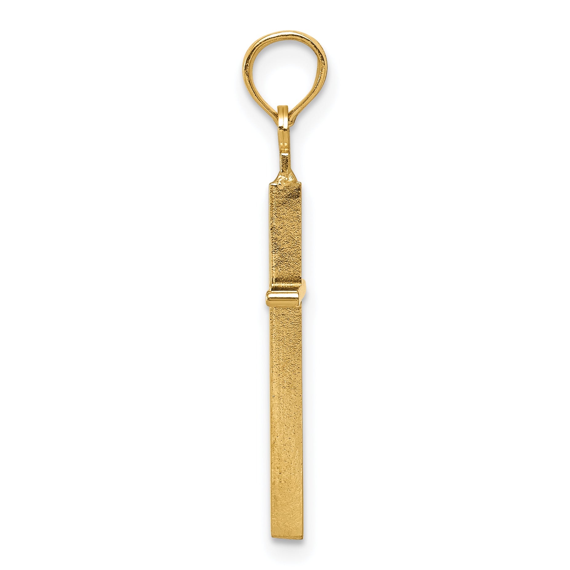 14K Gold Polished Cross Pendant with Solid Cast Design Secondary image