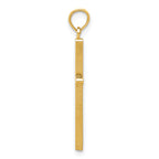 14K Gold Polished Cross Pendant with Solid Cast Design