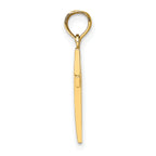 14K Gold Polished Beveled Cross Charm  Solid, Elegant Design