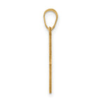 14K Gold Polished Cross Charm with Elegant Design