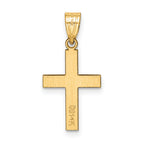 14K Gold Polished Cross Charm with Elegant Design
