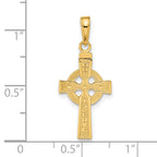 14K Gold Reversible Celtic Cross Pendant with Engraved God Is Love