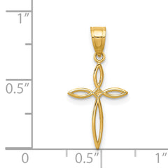 14K Yellow Gold Passion Cross Charm 3D Solid Casted 24mm