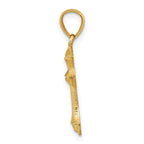 14K Gold Diamond-Cut Passion Cross Charm  Elegant, Solid Design