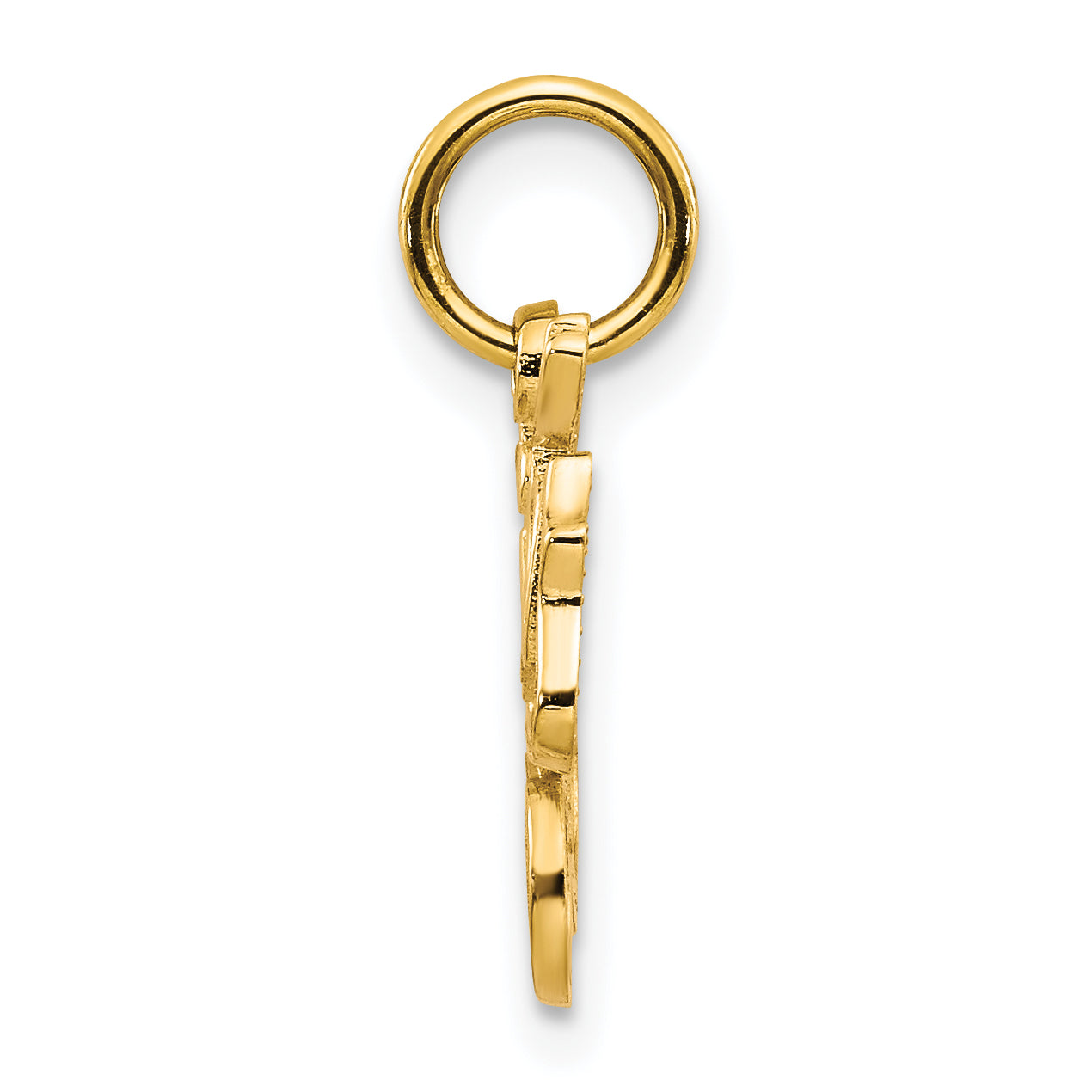 14K Gold Sister Charm Pendant with Flat Back Design Elegant Gift