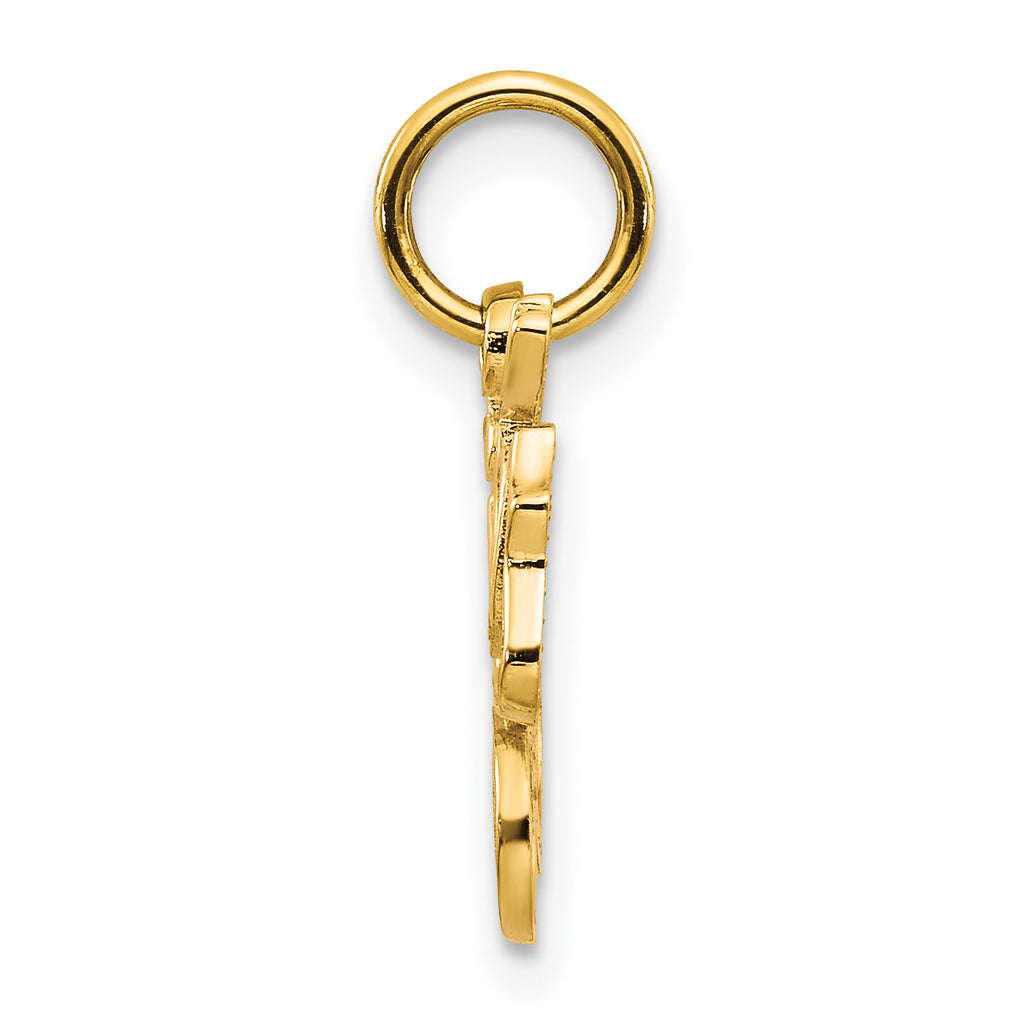14K Gold Sister Charm Pendant with Flat Back Design Elegant Gift