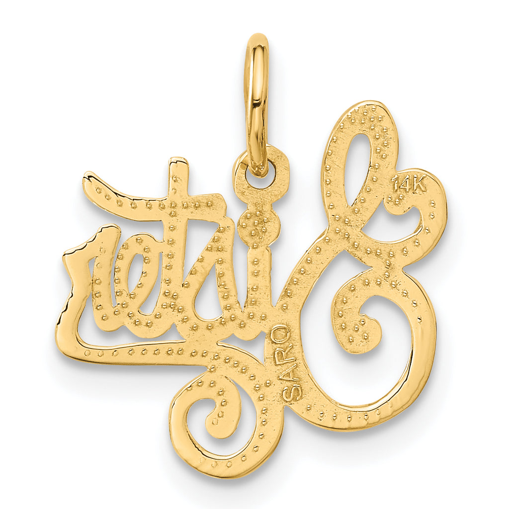 14K Gold Sister Charm Pendant with Flat Back Design Elegant Gift
