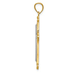 14K Two-Tone Gold Cross Pendant with Solid Cast Design 39mm