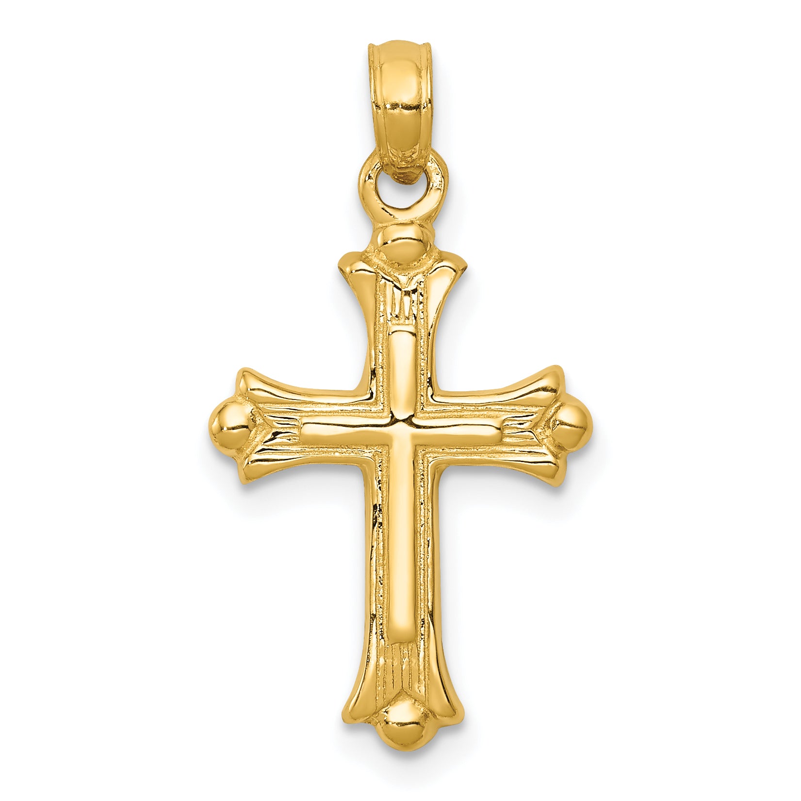14k Budded Cross Charm Main image