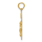 14K Gold Eastern Orthodox Crucifix Charm with Polished Finish