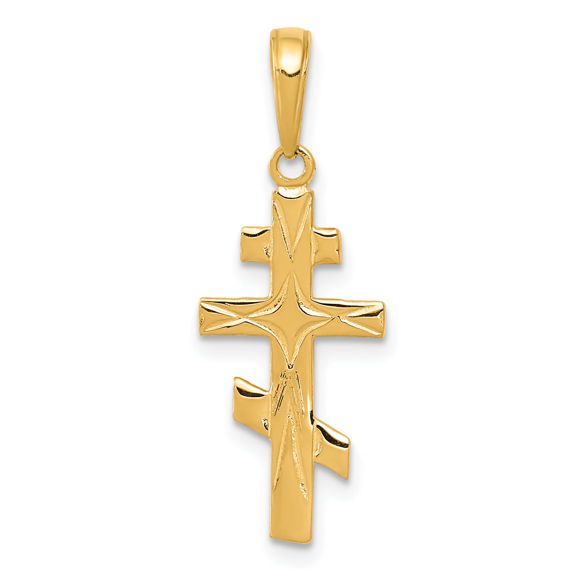 14k Eastern Orthodox Cross Pendant Main image