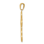 14K Gold Satin Crucifix Pendant with Polished Solid Design  Elegant & Timeless