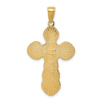 14K Gold Satin Crucifix Pendant with Polished Solid Design  Elegant & Timeless