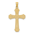 14K Two-Tone Gold Hearts Cross Pendant  Elegant, Casted Design