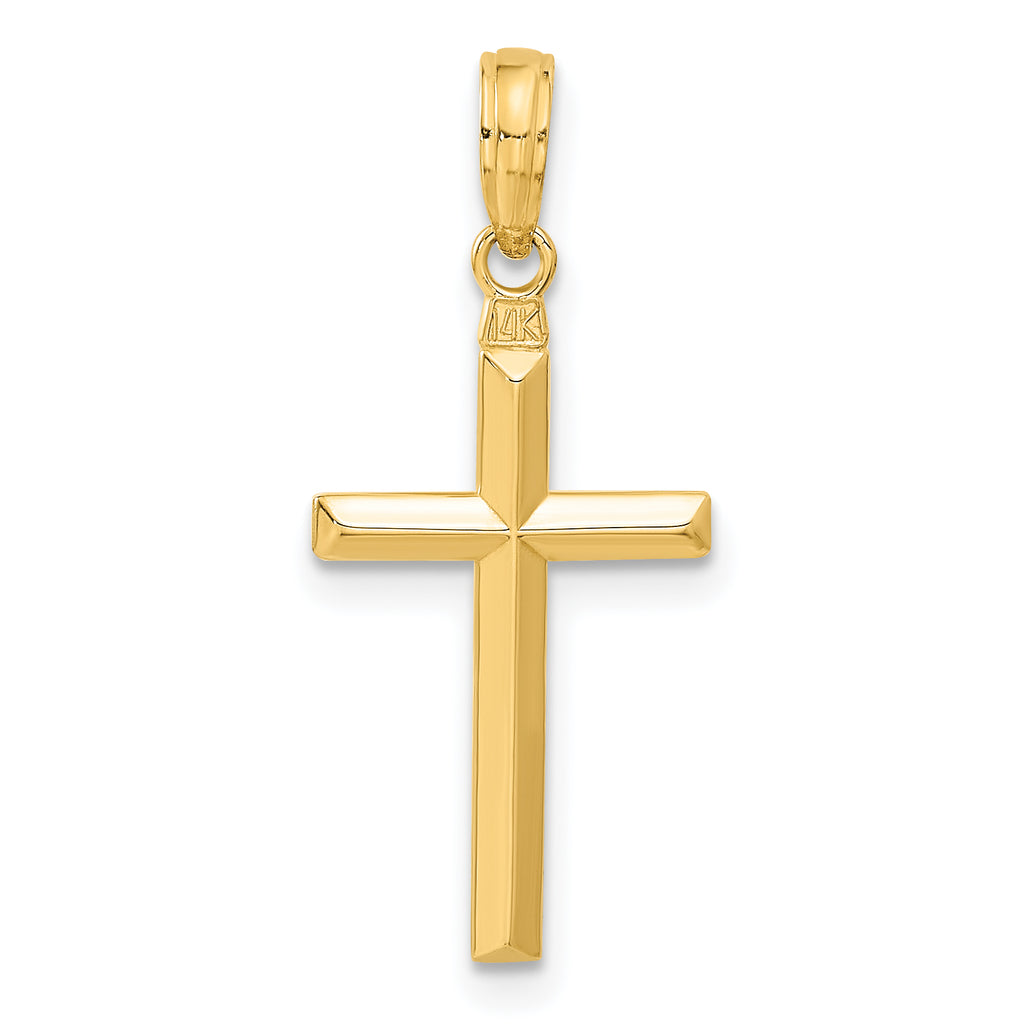 14K Gold Reversible Latin Cross Pendant  Solid, Casted Design, 28mm Length