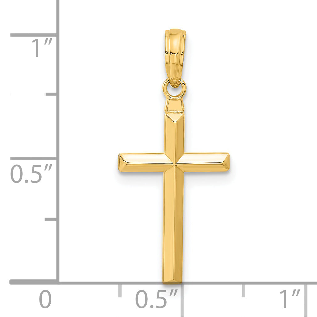 14K Gold Reversible Latin Cross Pendant  Solid, Casted Design, 28mm Length