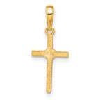 14K Yellow Gold Polished Cross Charm with Flat Back Elegant
