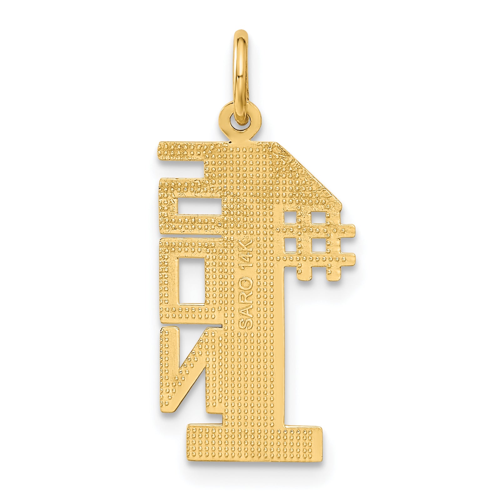 14K Gold Men's #1 SON Charm with Flat Back  Elegant Themed Design