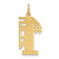 14K Gold Men's #1 SON Charm with Flat Back  Elegant Themed Design