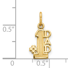 14K Gold #1 DAD Charm for Men  Flat Back Design, Gift-Ready