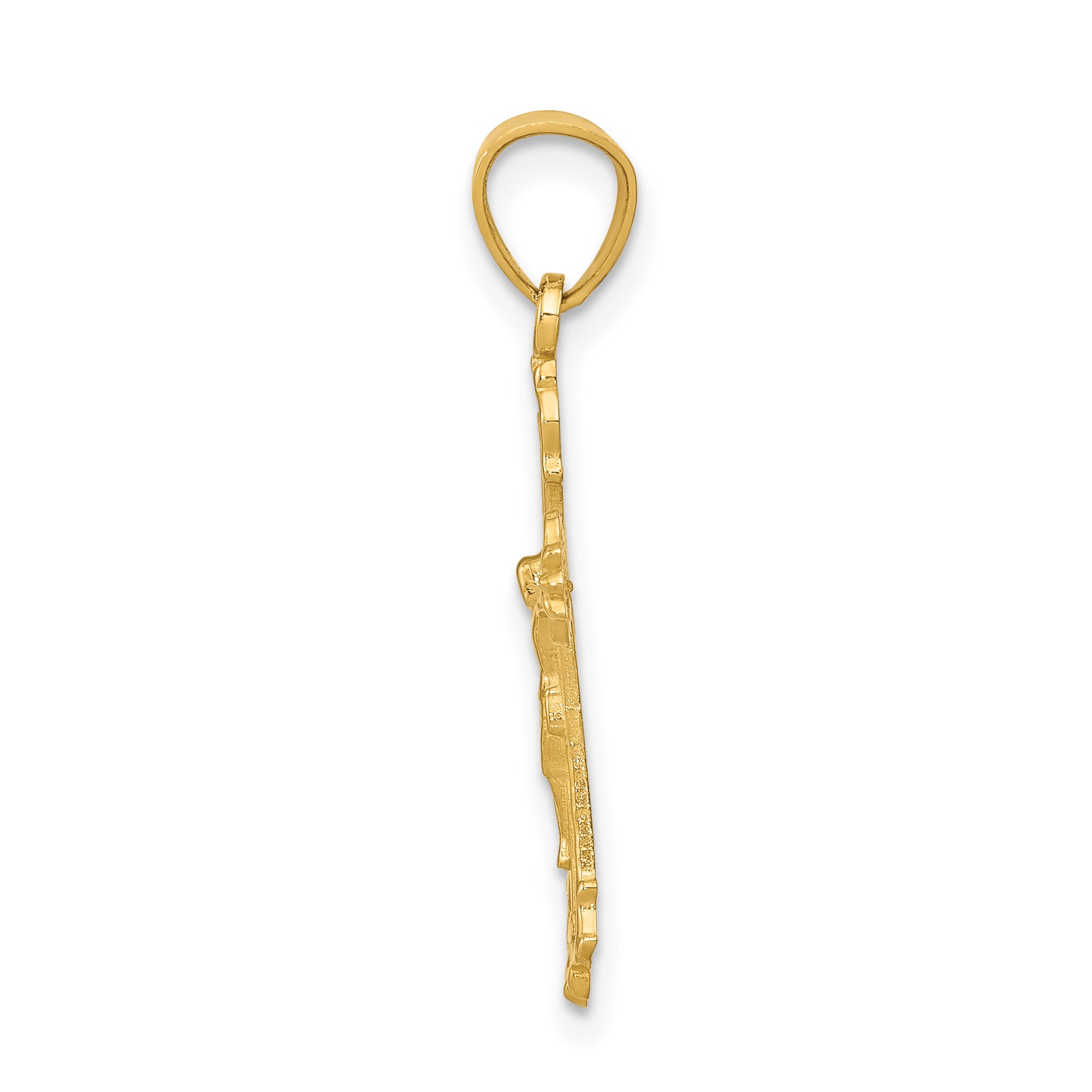 14K Gold Small Crucifix Charm Pendant Solid, Casted, Elegant Design Secondary image