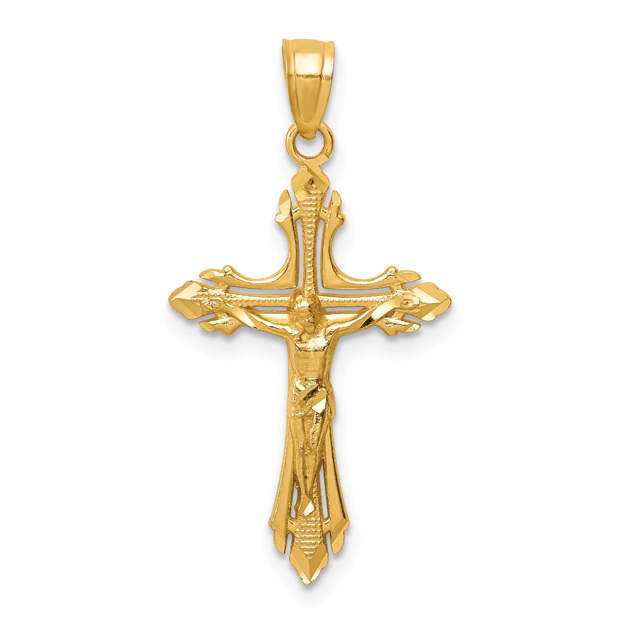 14k Diamond-cut Crucifix Pendant Main image