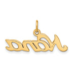 14K Satin Gold NANA Charm with Brushed Finish  Elegant & Themed