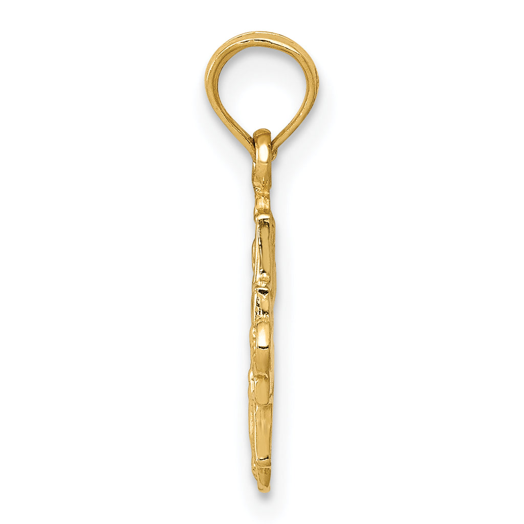 14K Gold Miniature Four-Way Medal Pendant with Polished Finish