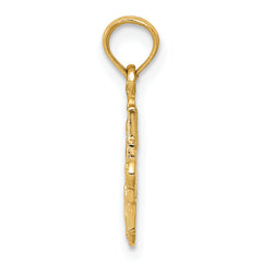 14K Gold Miniature Four-Way Medal Pendant with Polished Finish