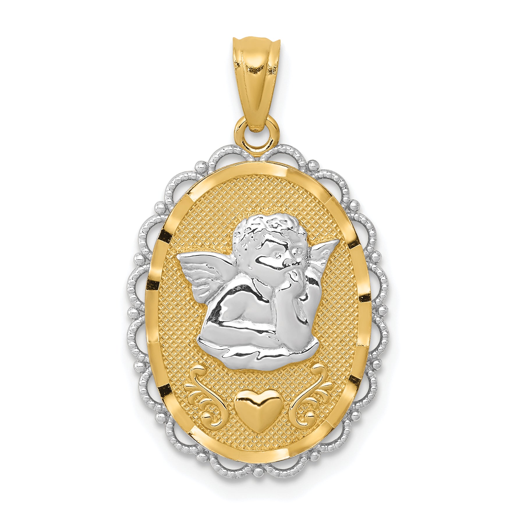 14k w/Rhodium Angel Pendant Main image