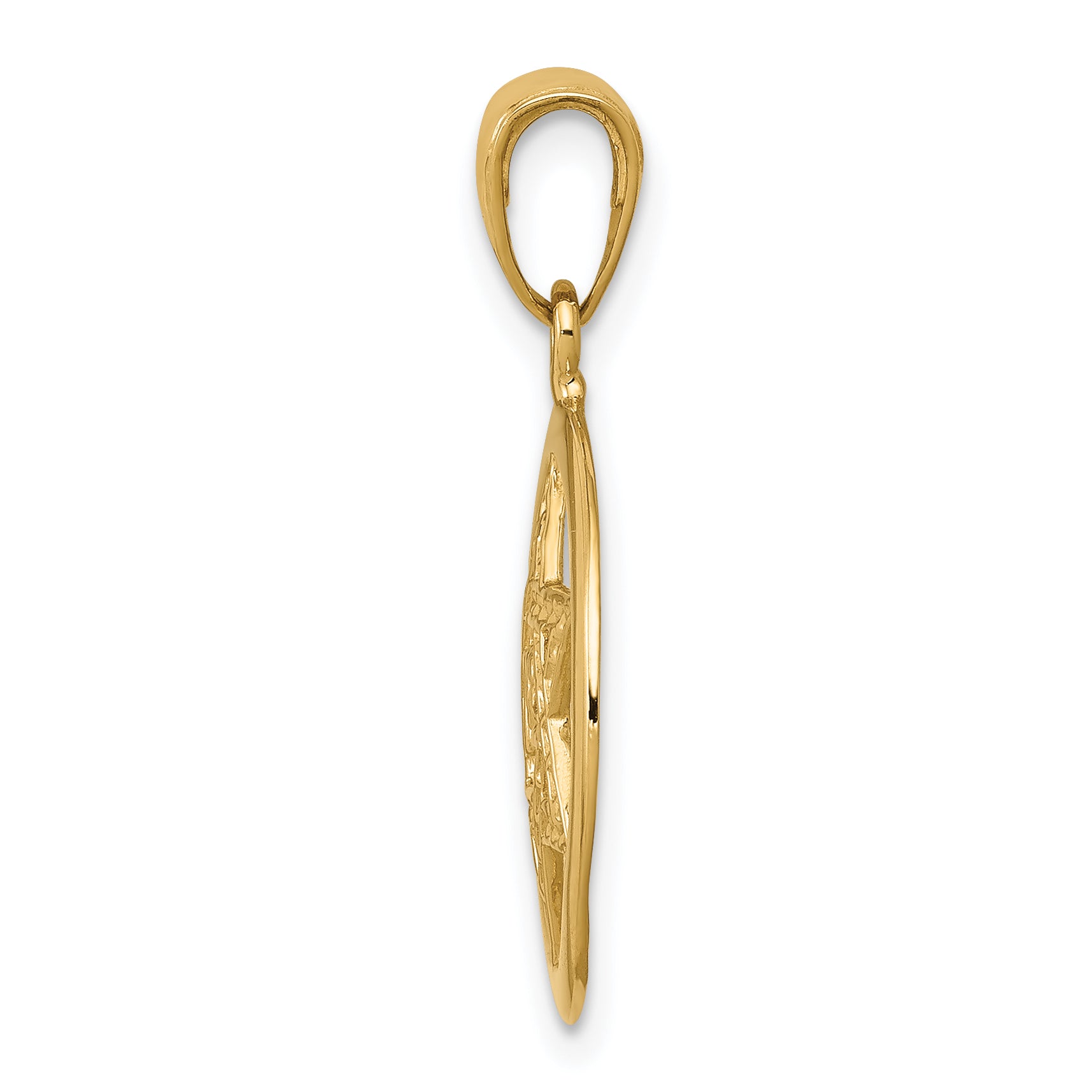 14K Gold Jewish Chai Pendant in Star of David Elegant Cast Design