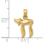 14K Gold Chai Pendant with Polished Finish, Solid and Elegant Design