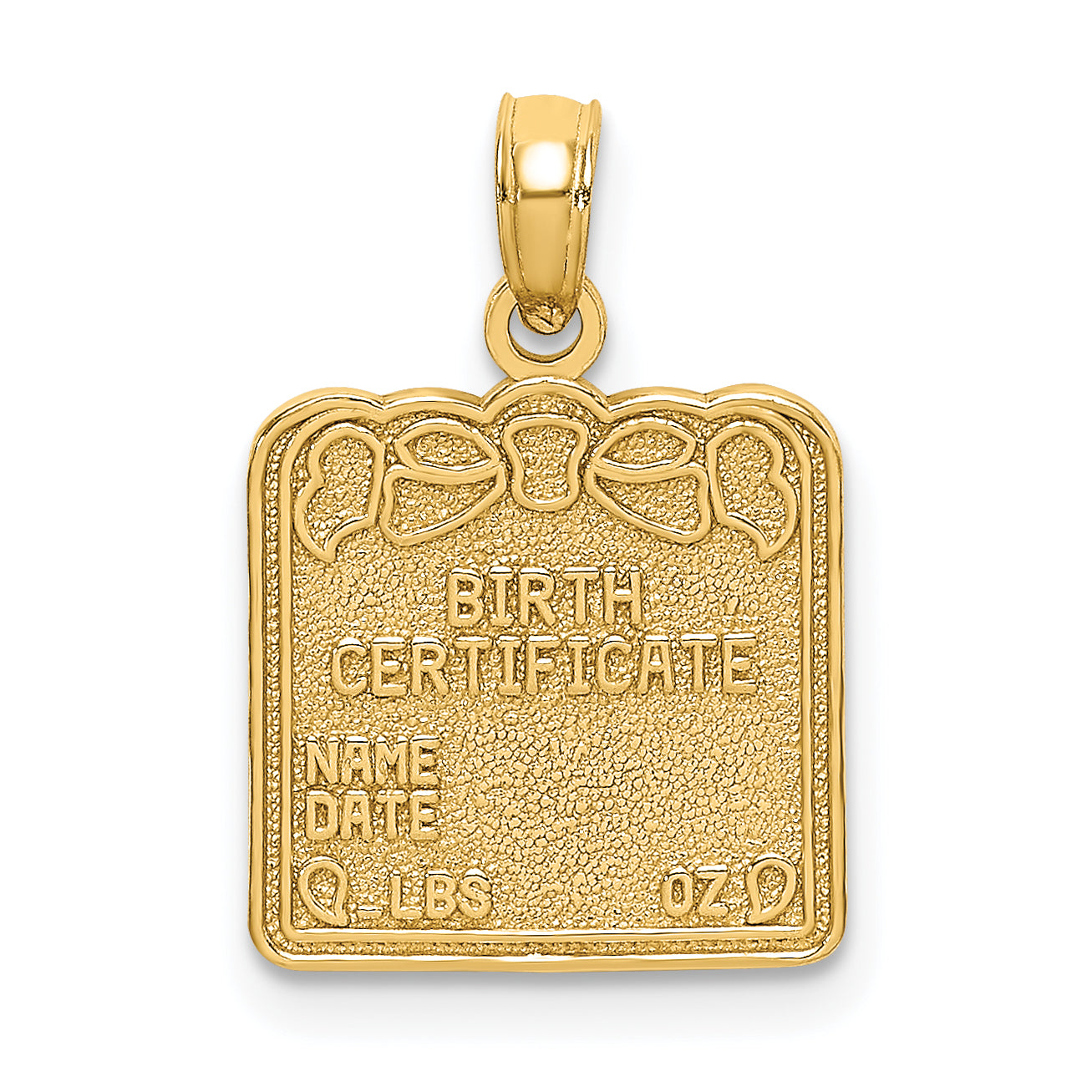 14k BIRTH CERTIFICATE Charm Main image