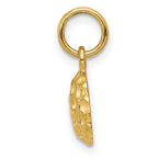 14K Gold Polished Golf Ball Charm with Textured Design Elegant and Themed