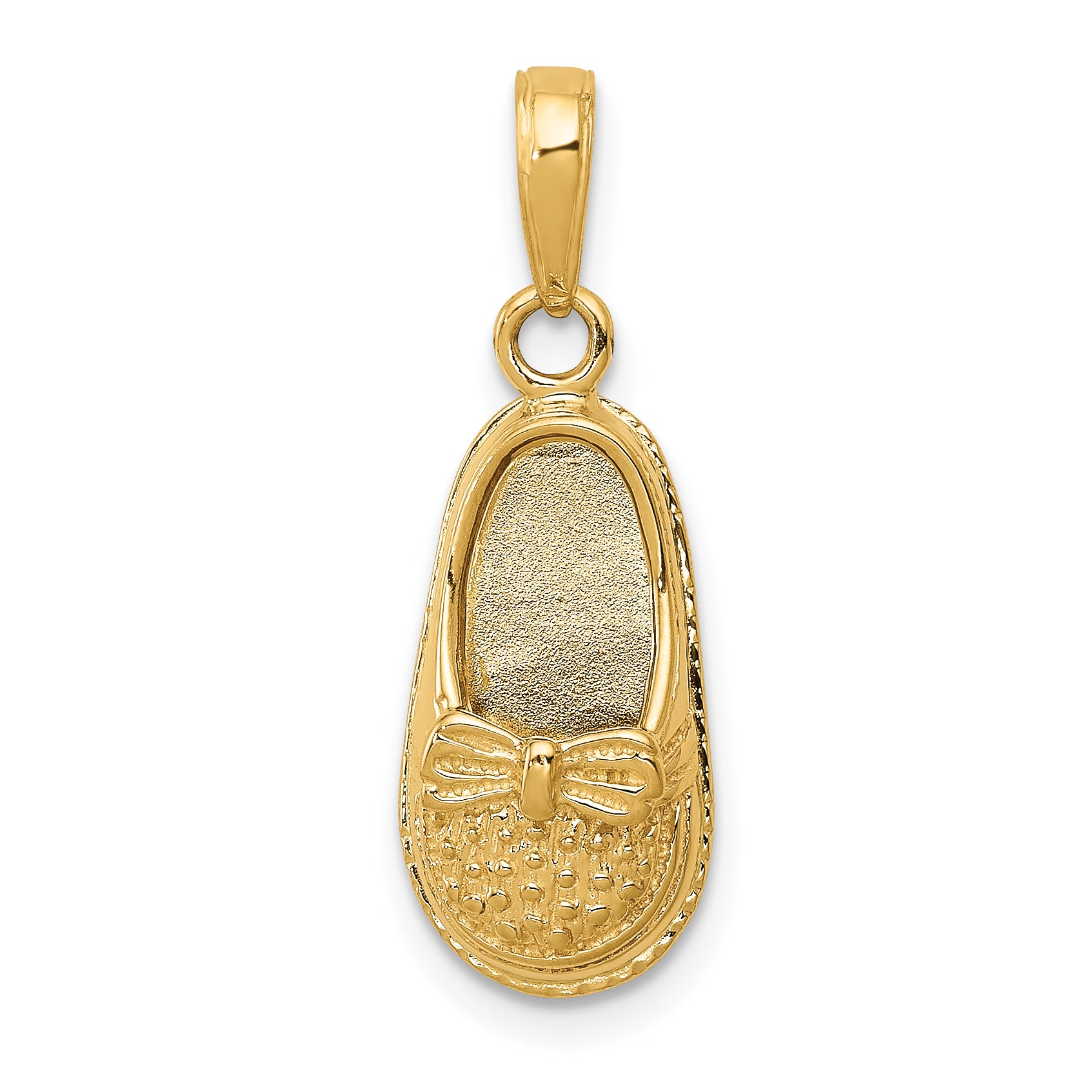 14k 3-D Baby Shoe with Bow Pendant Main image