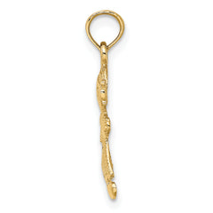 14k Playful Girl w/Cut Out Heart Charm