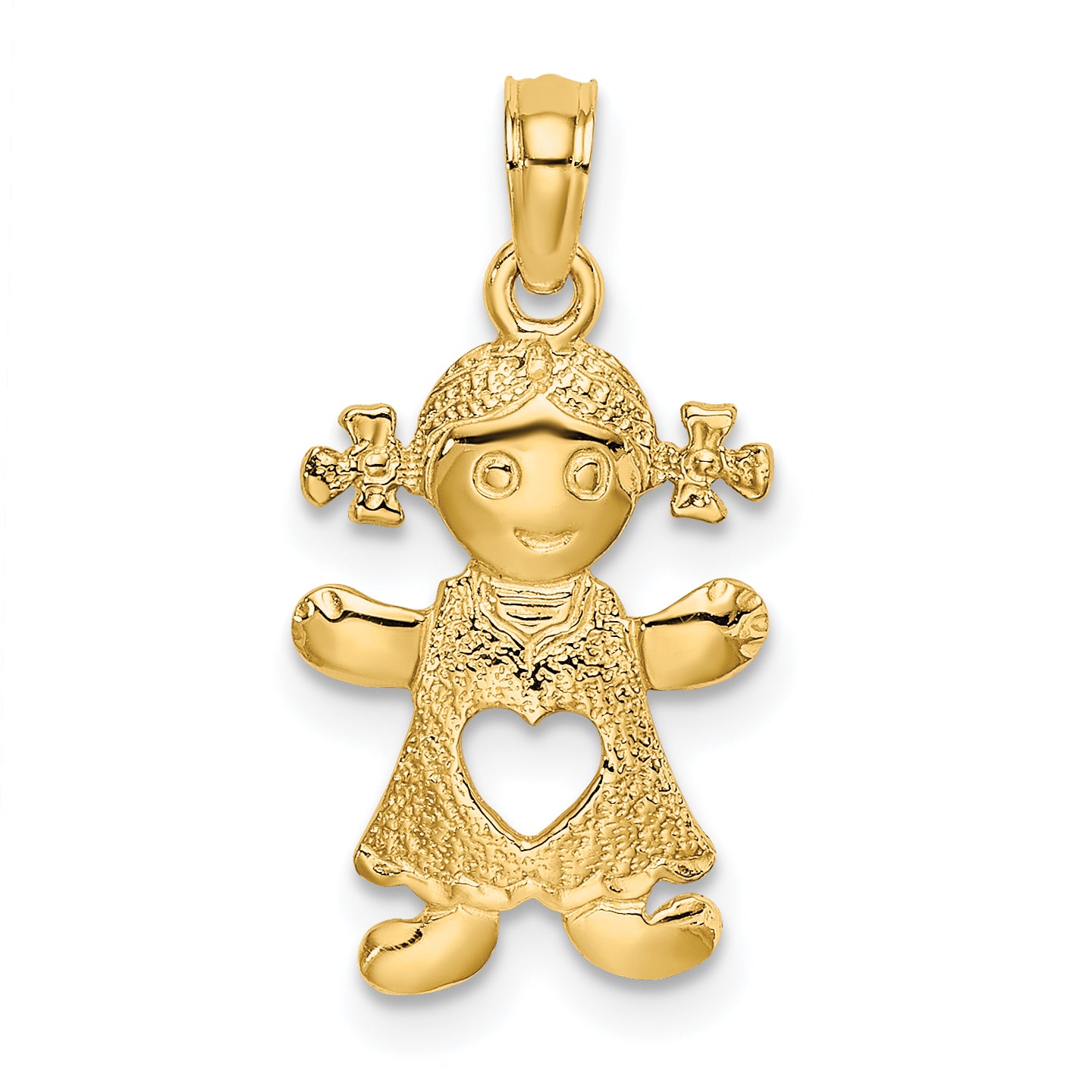 14k Playful Girl w/Cut Out Heart Charm Main image