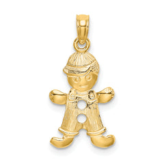 14k Playful Boy w/Cut Out Buttons Charm