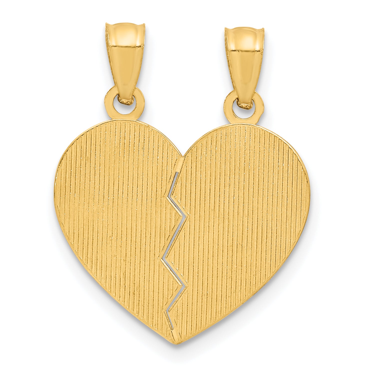 14k BEST FRIENDS Heart Break Apart Pendants