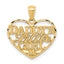 14k Diamond-cut DADDYS LITTLE GIRL Heart Pendant