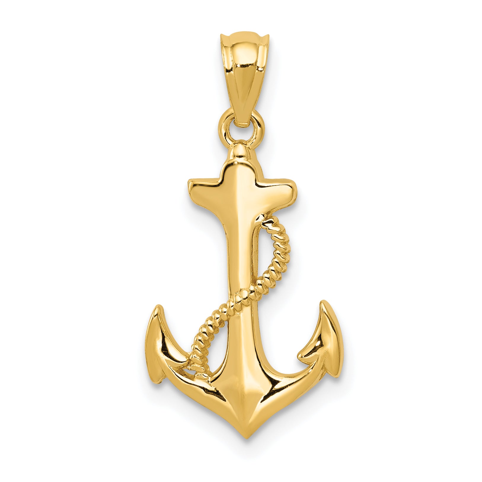 14k Polished Anchor Pendant Main image