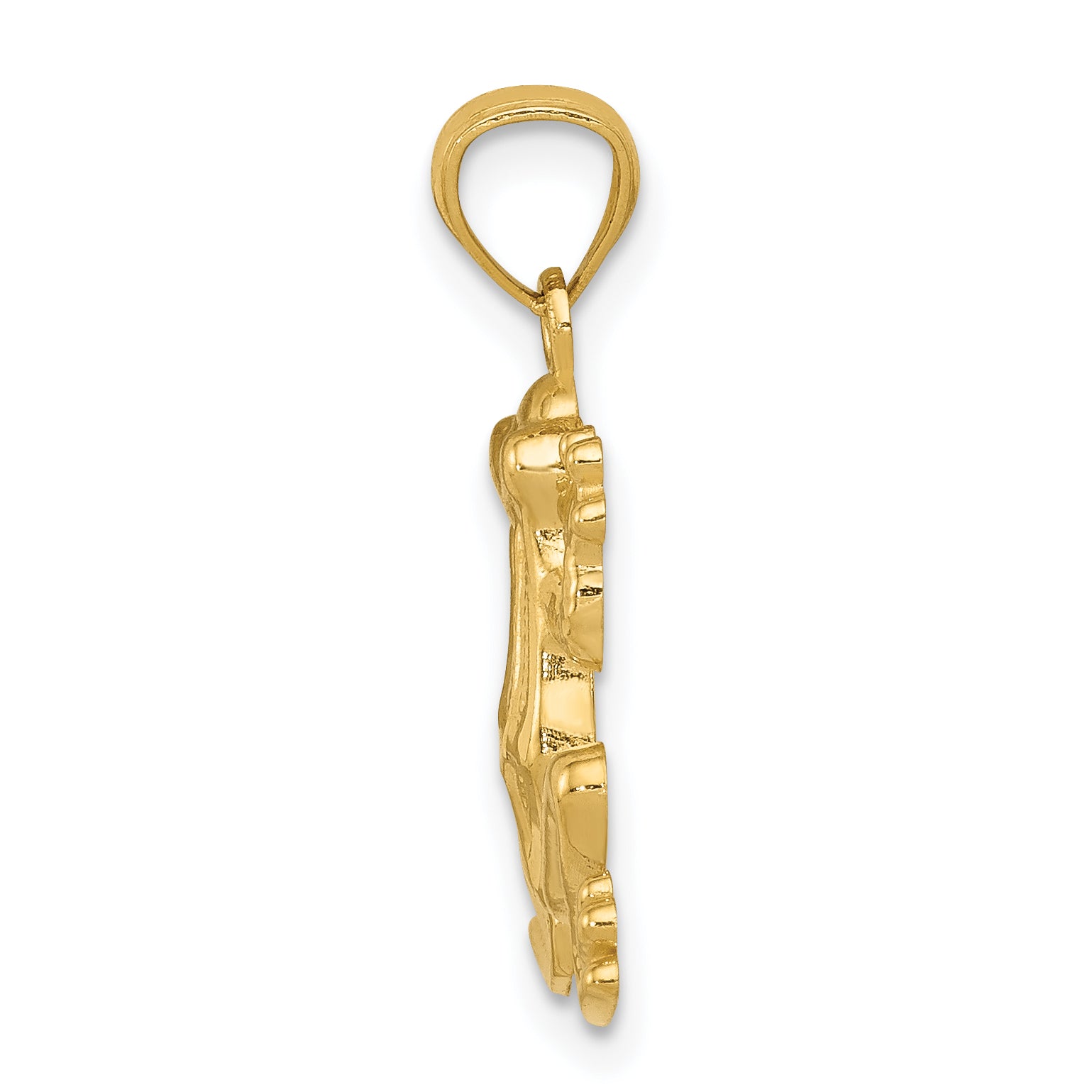 14K Gold Polished Frog Pendant for Men  Solid & Themed Design