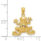 14K Gold Polished Frog Pendant for Men  Solid & Themed Design