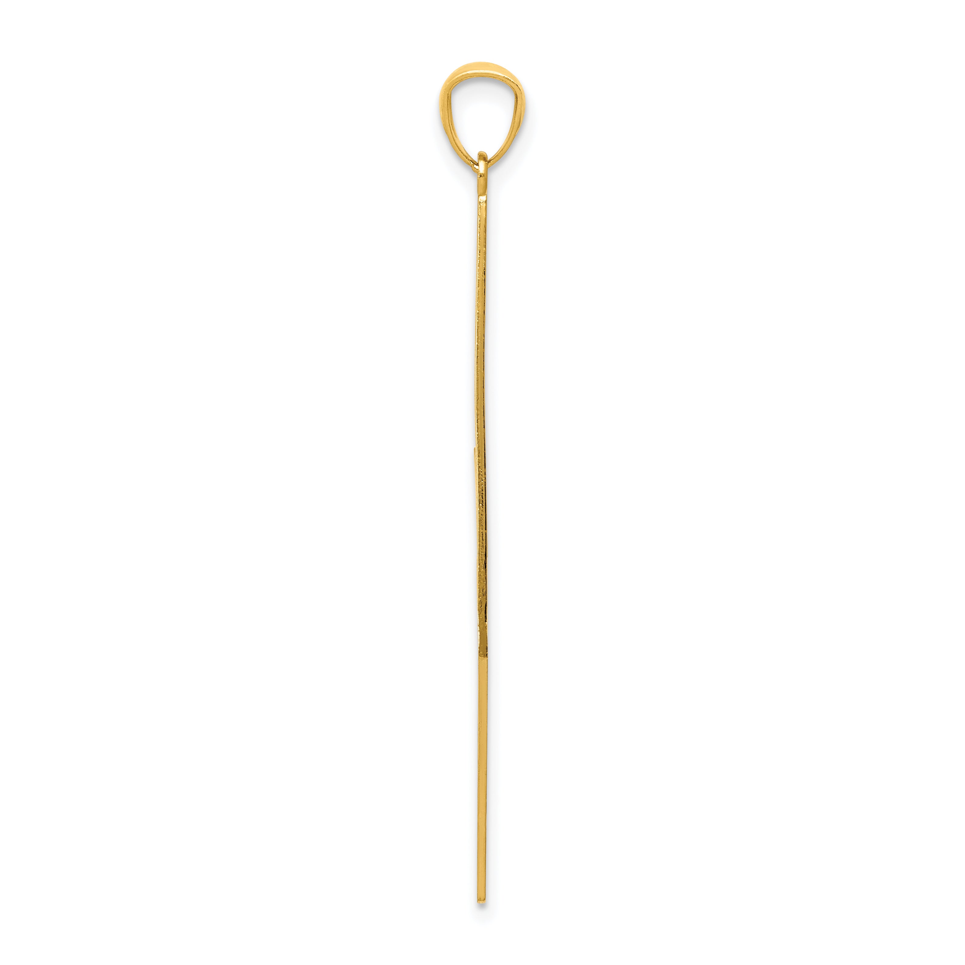 14K Gold Polished Lightning Bolt Pendant with Diamond-Cut Detailing for Men Secondary image