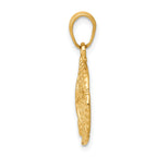 14K Gold Sand Dollar Pendant for Men with Polished Finish