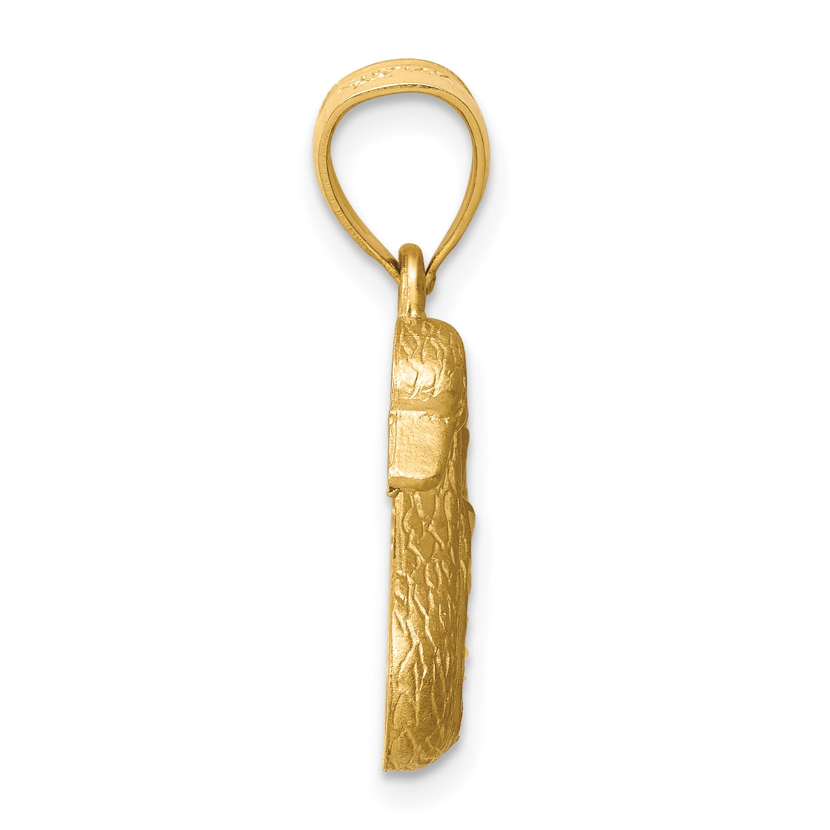 14K Gold Diamond-Cut Swan Pendant with Polished Finish Elegant Design Secondary image